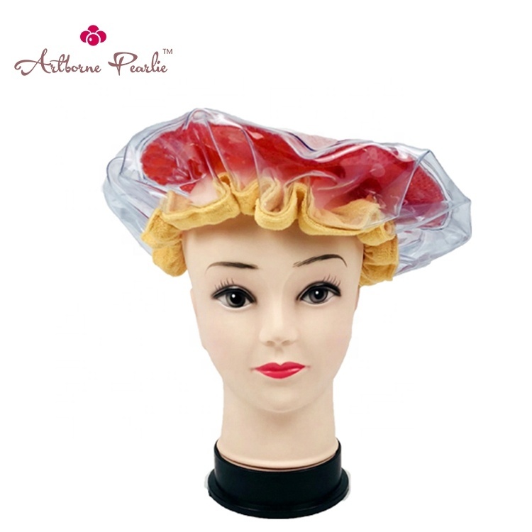 pearlie gel bead microwave heated hot steaming steam salon hair mask cap bonnet