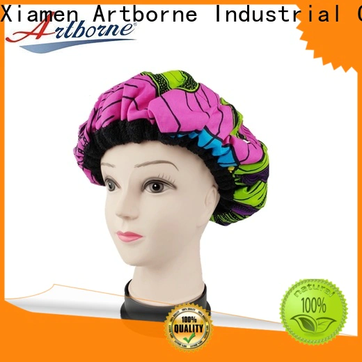 Artborne microwavable satin hair cap supply for shower