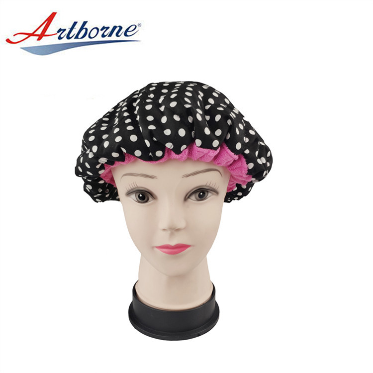 Flaxseed Deep Conditioning Heat Cap 100% Safe Microwave Hot Cap for Natural Curly Textured Hair Care Drying Polka Dot Bonnet Cap