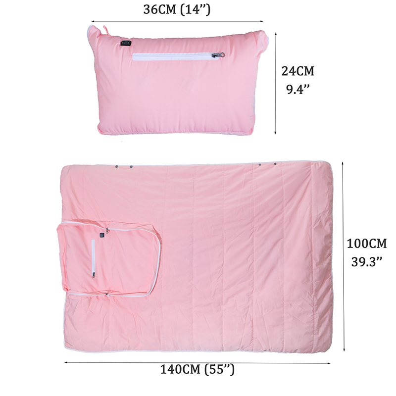 Heated Blanket Soft and Comfortable Electric Throw Pillow Blanket 2 in 1 USB Powered Fast Heating Blanket